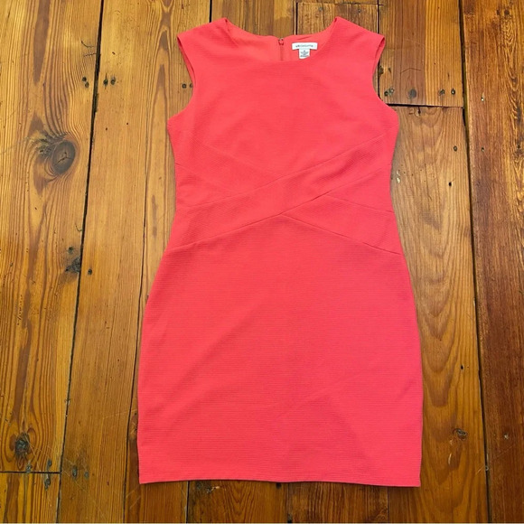 Liz Claiborne Women Texture Sheath Dress Size 16 Pink Sleeveless Barbie Career - Picture 11 of 13